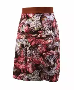 Front view of woken hole cave print skirt