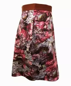 Side view of woken hole cave print skirt